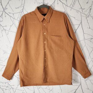 Bugatchi Orange Microchecks Modal Micro Fibre Blend Button Front Shirt